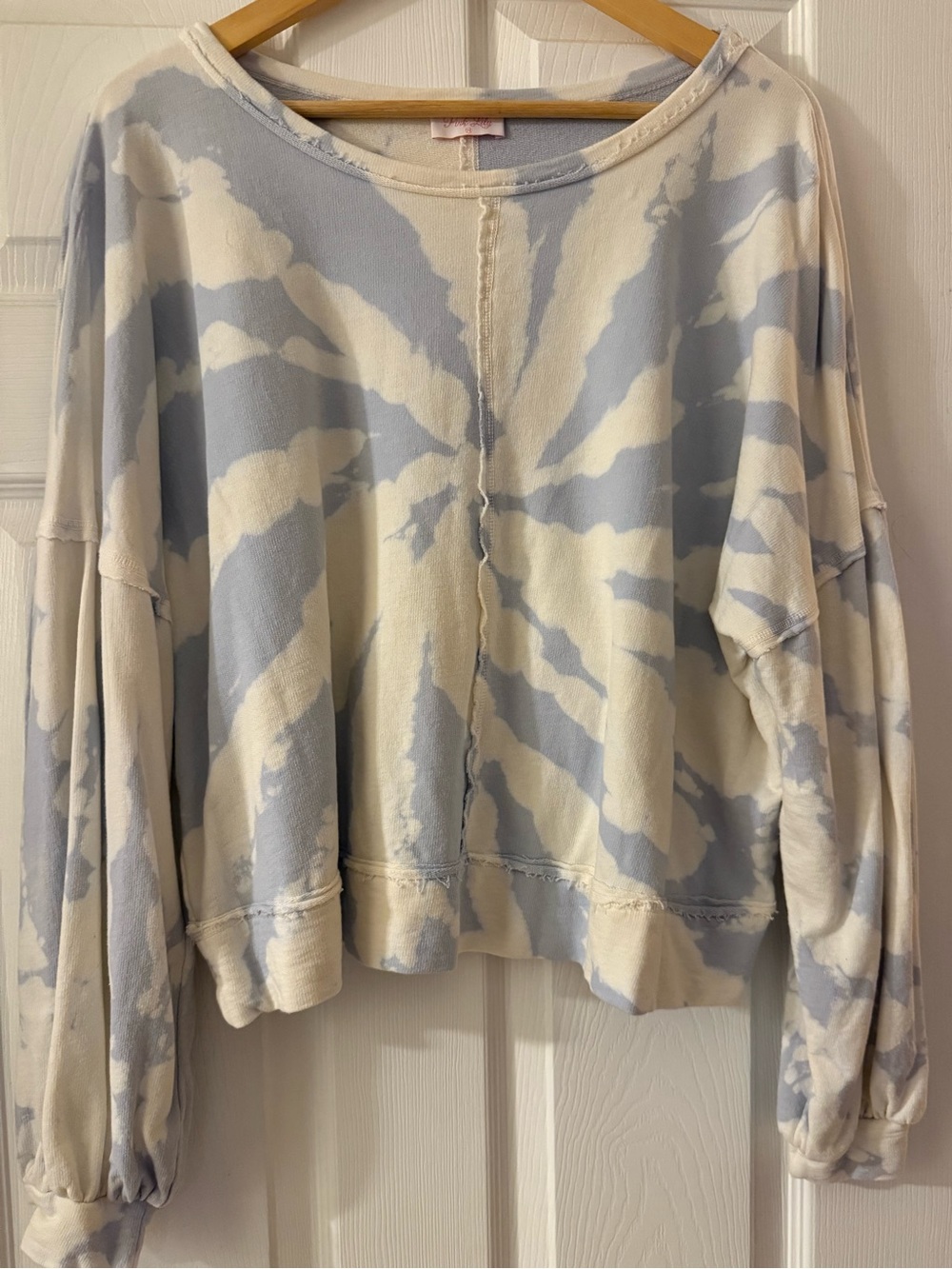Pink Lily Blue and White Tie Dye Sweatshirt